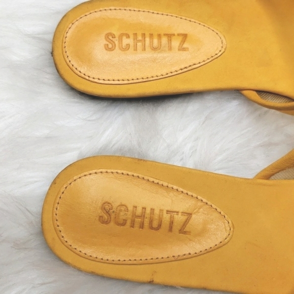 SCHUTZ Women Girah Crystal Embellished Mules -Mustard yellow 6B - Picture 5 of 8